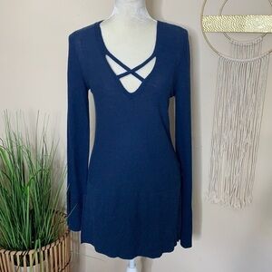 free people • cross front long sleeve tunic top